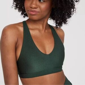 aerie Ribbed Green sport bra